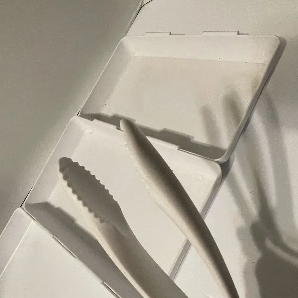 Pampered Chef Coating Trays With Tongs Breading Crumbs Nesting Trays Prep #2605